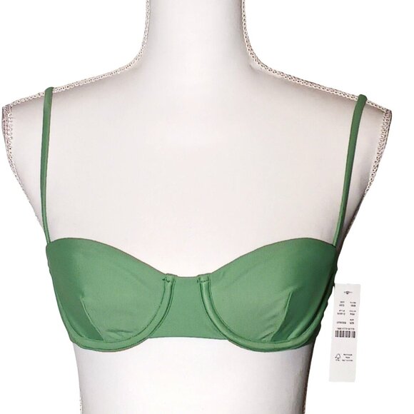 NEW J. Crew Balconette Underwire Bikini Swim Top Rustic Willow/Sage Green 32B - Picture 2 of 11